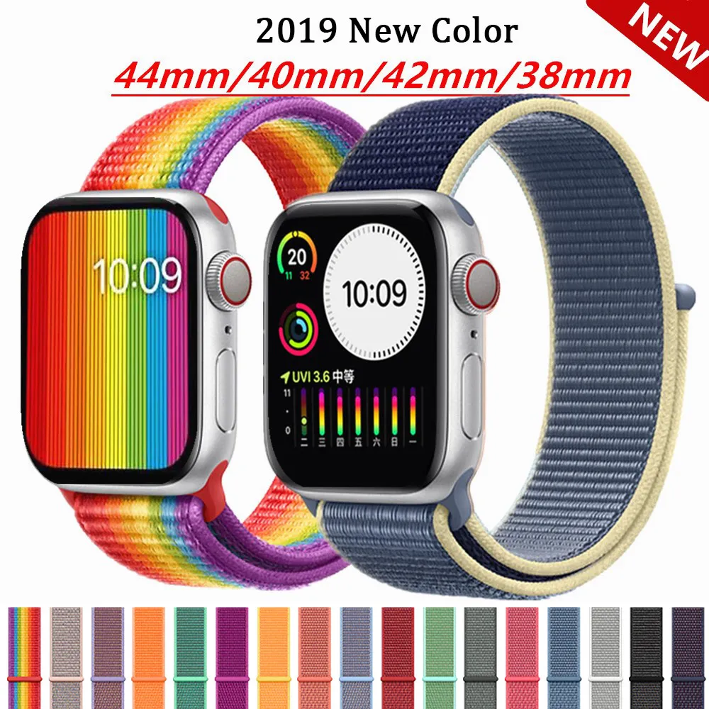 Ремень петля для Apple Watch версии 5/4/3 нейлоновый спортивный ремешок дышать Замена
