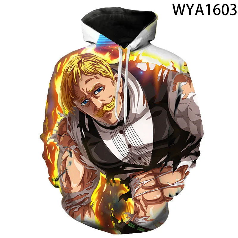 

Новые модные мужские женские детские толстовки Escanor с 3D принтом, крутая Повседневная Уличная одежда, пуловер для мальчиков и девочек, толсто...