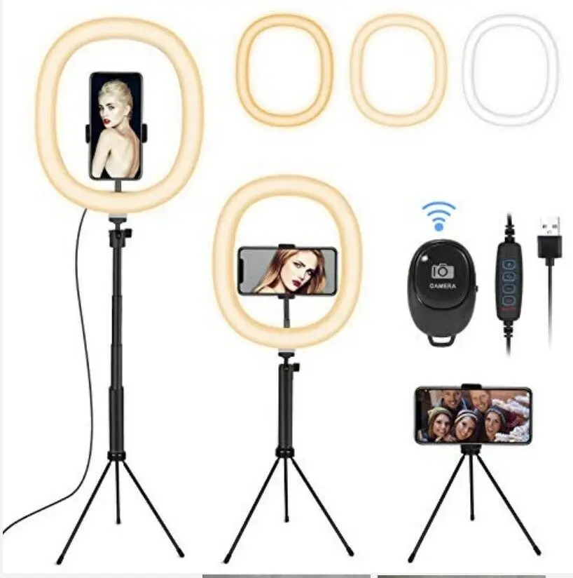 

Long Arm 24 LED Ring Light Selfie Phone Holder for Camera Flash Clip Fill Stand