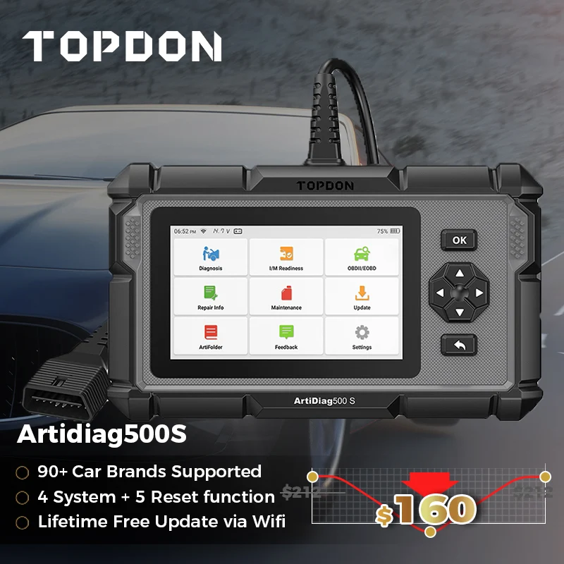 Автомобильный диагностический инструмент Topdon ArtiDiag500S OBD2 сканер все системы ABS
