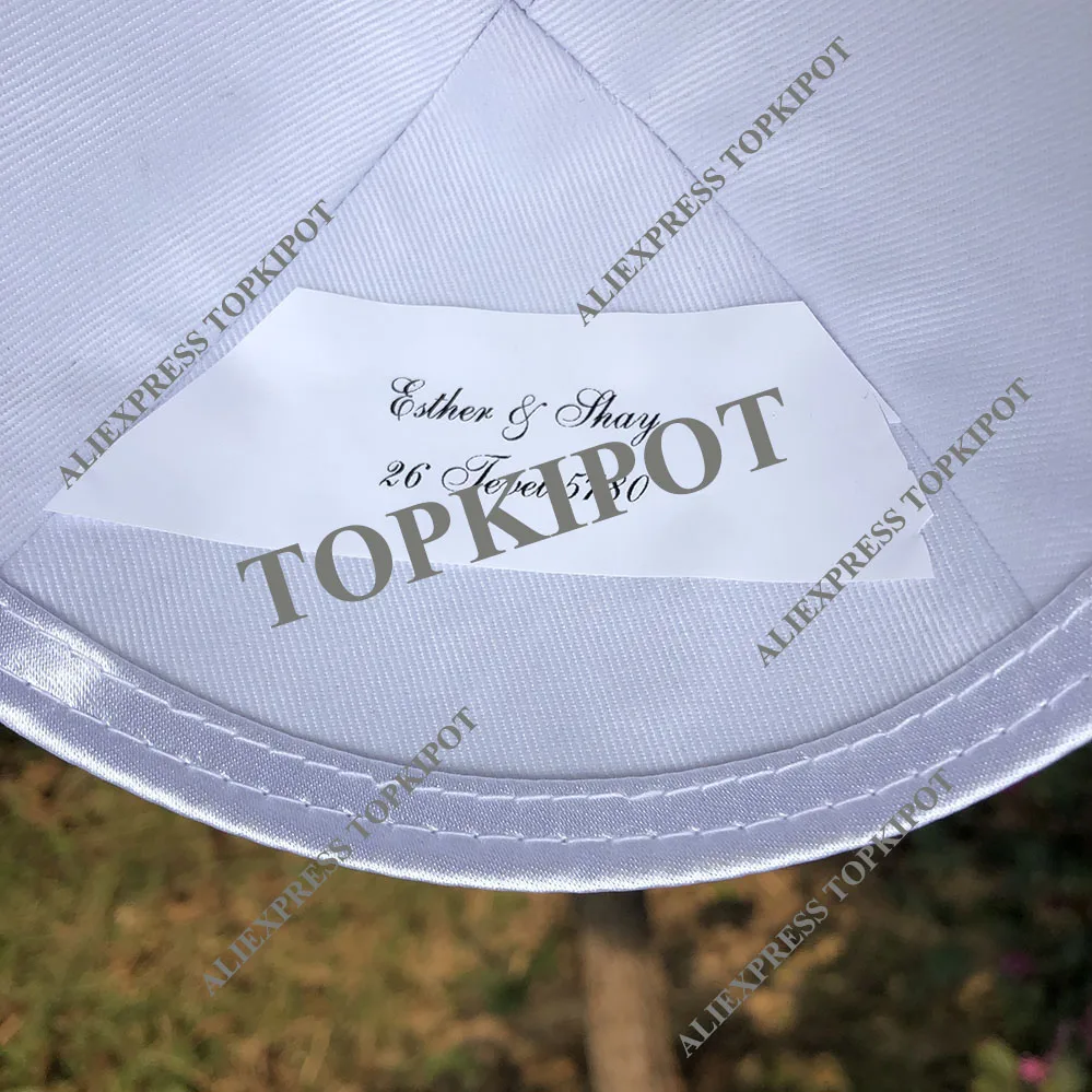 Персонализированные KIPAS, свадебные бархатные KIPOT, белые KIPPOT, KIPPAH шапки, YARMULKES, CIPA, еврейские шапки 36