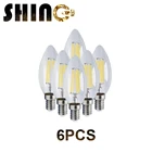 6 шт. E14 C35 4 Вт 4000k нерегулируемая лампа Эдисона, светильник ро винтажные лампы накаливания, винтажные лампы Эдисона, ретро-лампа