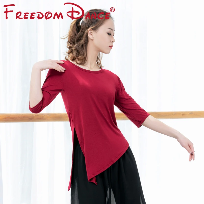 

Ladies Simple Training Shirt Ladies Dance Blouse Modern Dance Top Ballet Yoga Dance Shirt Exercise Clothes Baggy Jersey XXXL