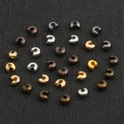 100 шт.пакет открытые железа позиции обжимные бусины для изготовления ювелирных изделий застежки на ожерелье сереброзолотопистолет-металлродиево-KC золотойМедьбронзасмешанный цвет