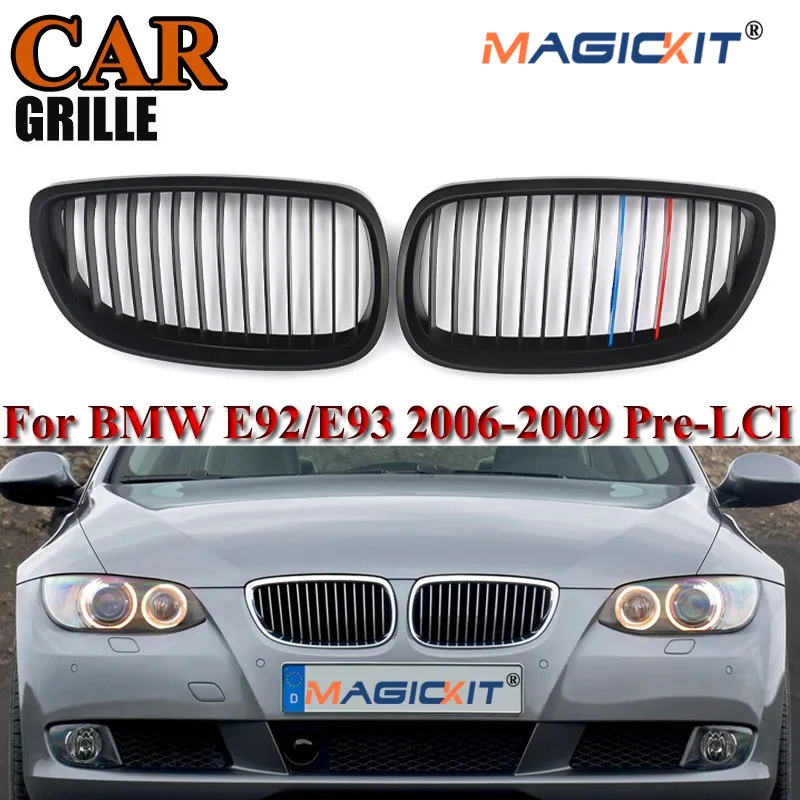 MagicKit матовый черный M color передний бампер Спортивная решетка для BMW 3 series 06 09 E92 E93 M3