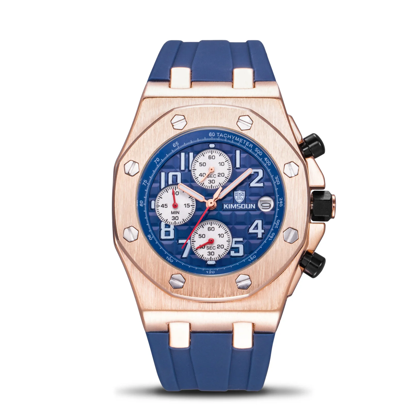 Switzerland Royal Rolexable Japan Miyota кварц модные часы мужские силиконовые три глаза многофункциональные водонепроницаемые reloj mujer - Цвет: Серый