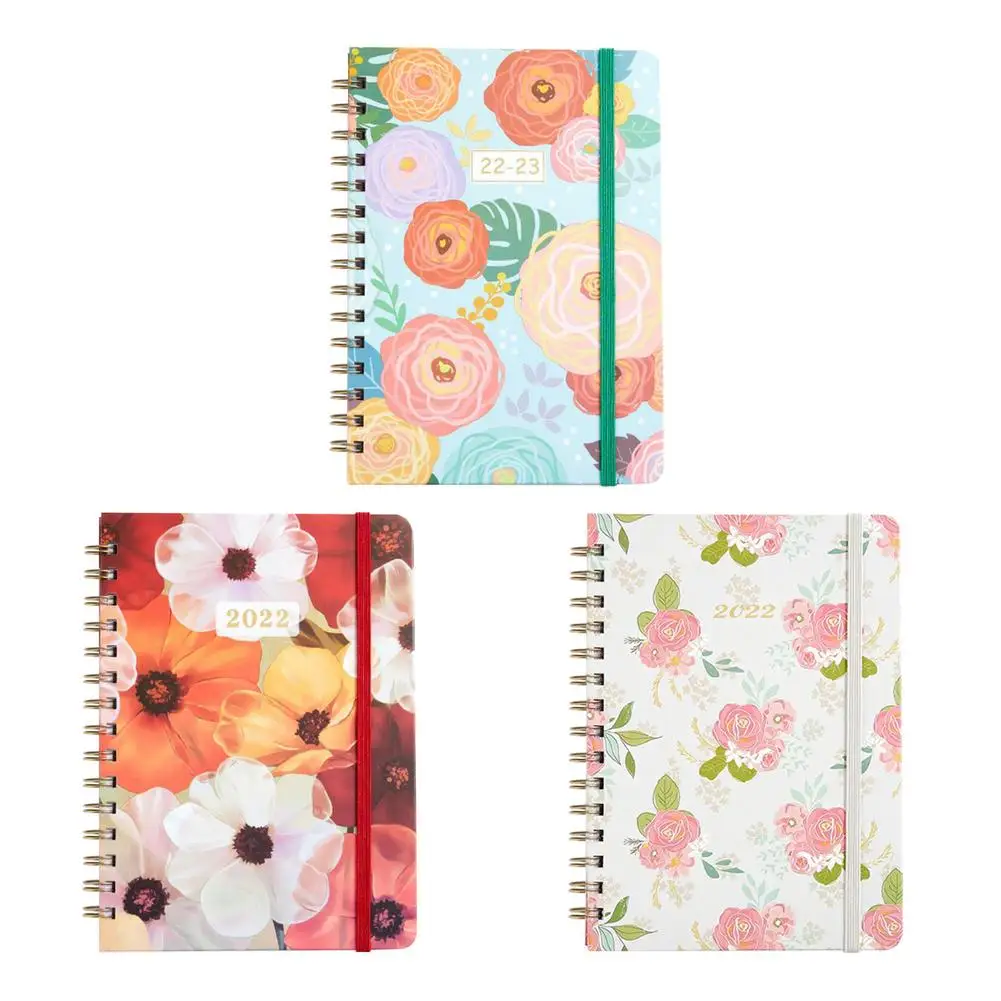 

2022 Kawaii Vintage Flower Schedule Yearly Diary Weekly Monthly Daily Planner Organizer Paper Notebook Agendas 136 Pages