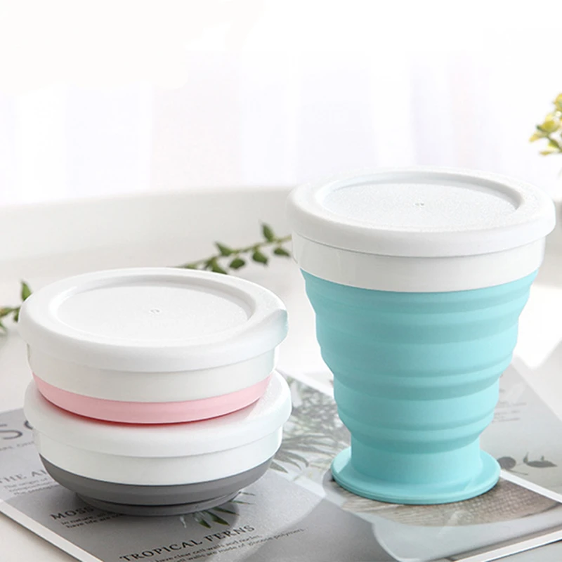 350 мл Складная силиконовая чашка бутылка для воды Кружка Бесплатная Спортивная