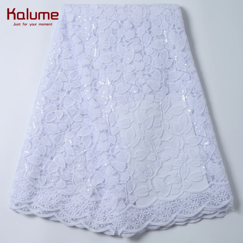 Новейшая африканская кружевная ткань Kalume вышивка французская сетка молочный