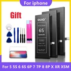 Аккумулятор для телефона высокой емкости 4000 мАч для Apple iphone 5S 5 6S 6 7 X SE Xr Xs Max, аксессуары для iPhone 7, батареи