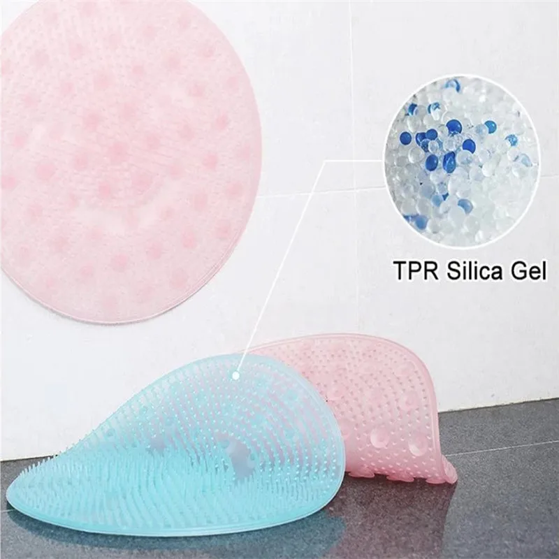 Non-Slip Silicone Bathroom Floor Mat Massage Exfoliation Shower Pad With Suction Cups Carpet Tapis Salle De Bain | Дом и сад
