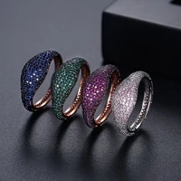 funmode hip hop gold color multicolor cubic zircon pave rings for women jewelry accessories dubai bridal ring wholesale fr165