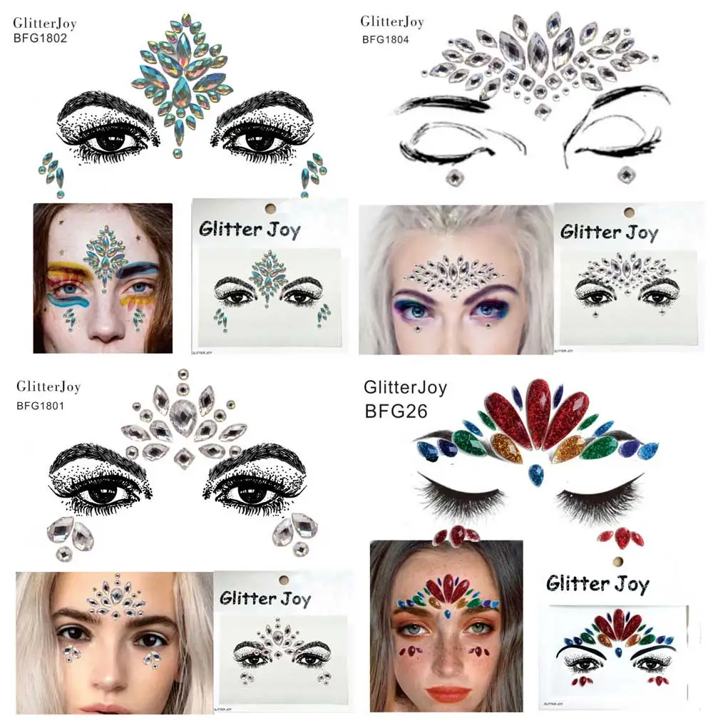 9 шт./лот украшения для лица драгоценные камни временное лицо макияж стразы