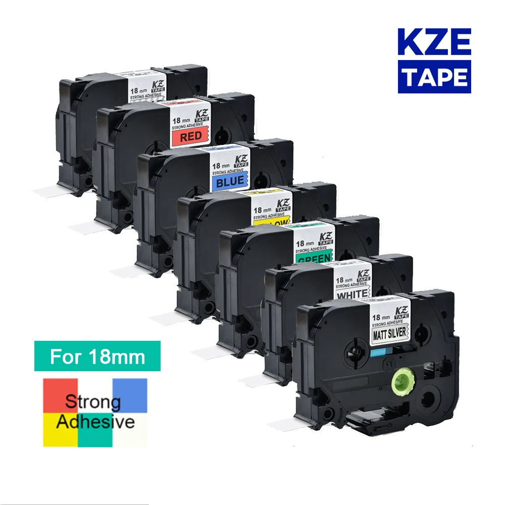 Совместимая лента для этикеток Brother 18 мм прочная клейкая многоцветная tze принтера