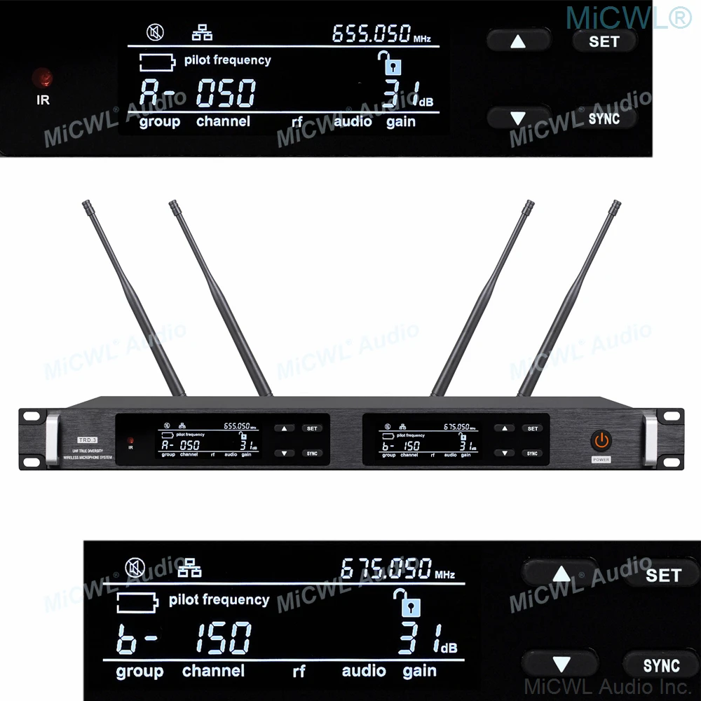Профессиональный UR24D аудио беспроводной микрофон 2 UR2 Ручной цифровой истинное