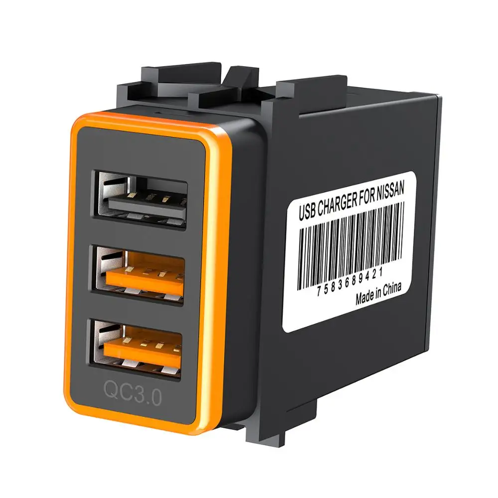 Автомобильное зарядное устройство CHELINK 12 В QC3.0 3USB светодиодный вольтметр адаптер
