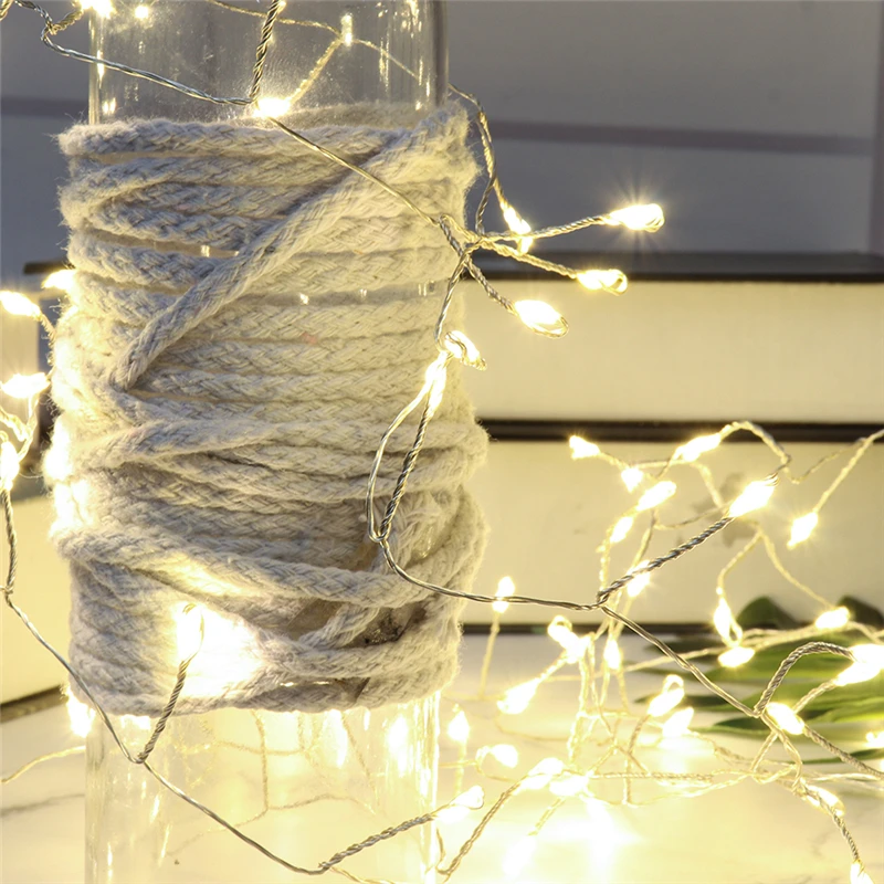 Рождественская светодиодная гирлянда 300 см 630 10 м с европейской вилкой серебряной