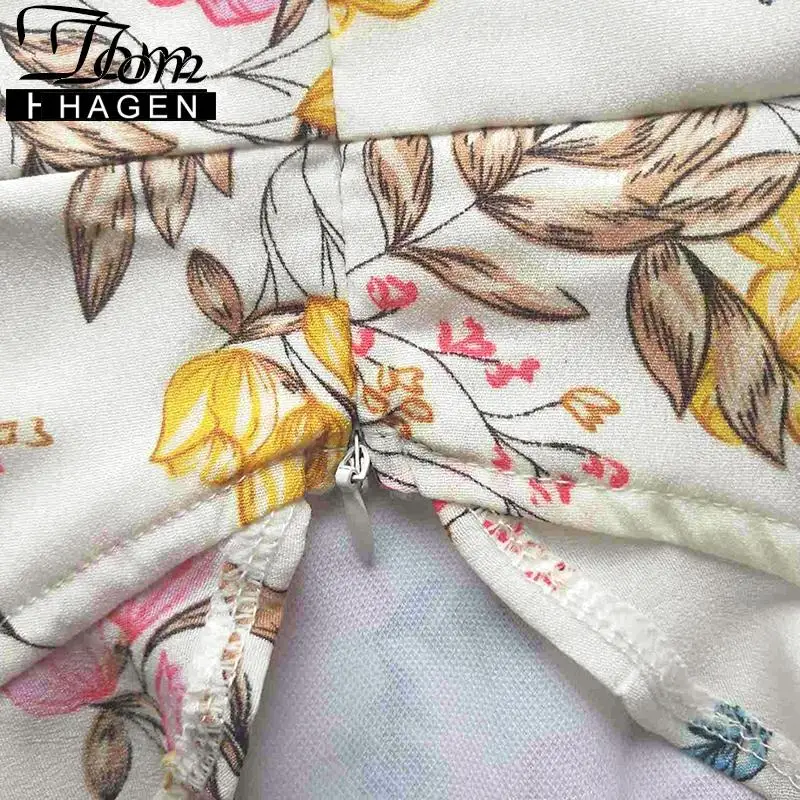 Летний повседневный комбинезон с цветочным принтом для женщин сексуальный