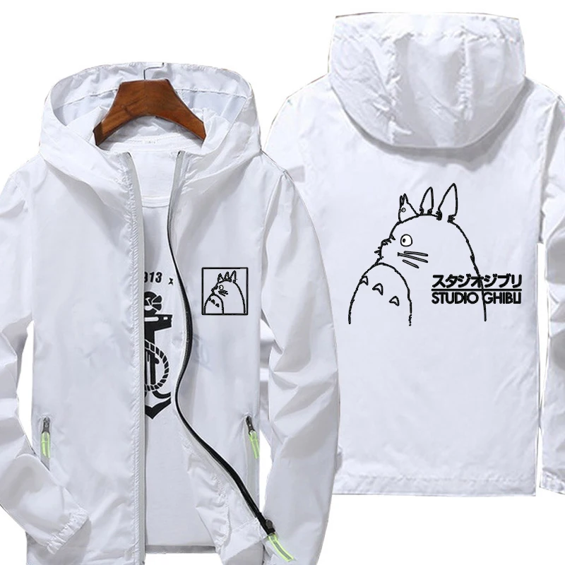 

Ветровка Totoro Женская Светоотражающая на молнии, водонепроницаемая куртка с принтом, уличный Повседневный тонкий пиджак с капюшоном, весна-...