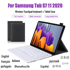 Чехол для Samsung Galaxy Tab S7 11 2020 с беспроводным Bluetooth тачпадом и клавиатурой кожаный чехол английский Русский Испанский Немецкий французский
