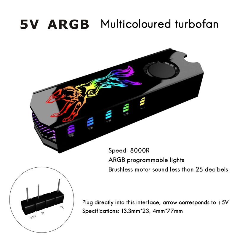 M2 радиатор SSD Кулер жилет 5V ARGB M.2 2280 твердотельный накопитель на жестком диске
