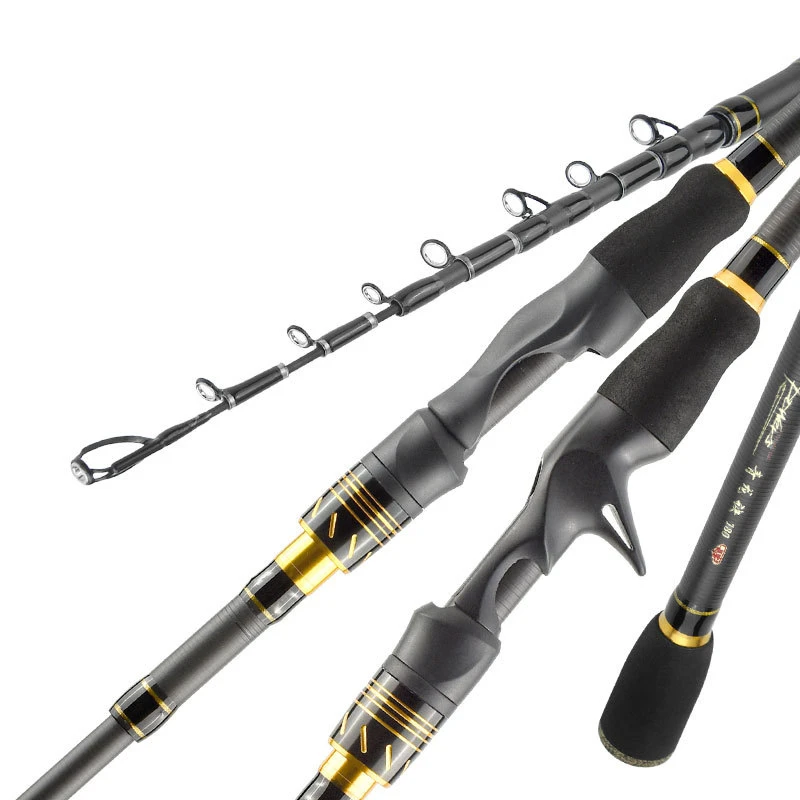 

Short Lure Rod Telescopic Fishing Rod Portable Carbon Spinning Casting Rods MH Power Distance Throwing Fishing Pole Rod 1.8M 2.1