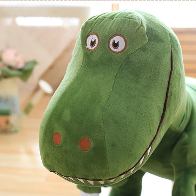 

40~110cm Mouth Open Tyrannosaurus T-Rex Triceratops Stuffed Dinosaur Doll Lifelike Printing Green Brown Grey Standing Dino Gift