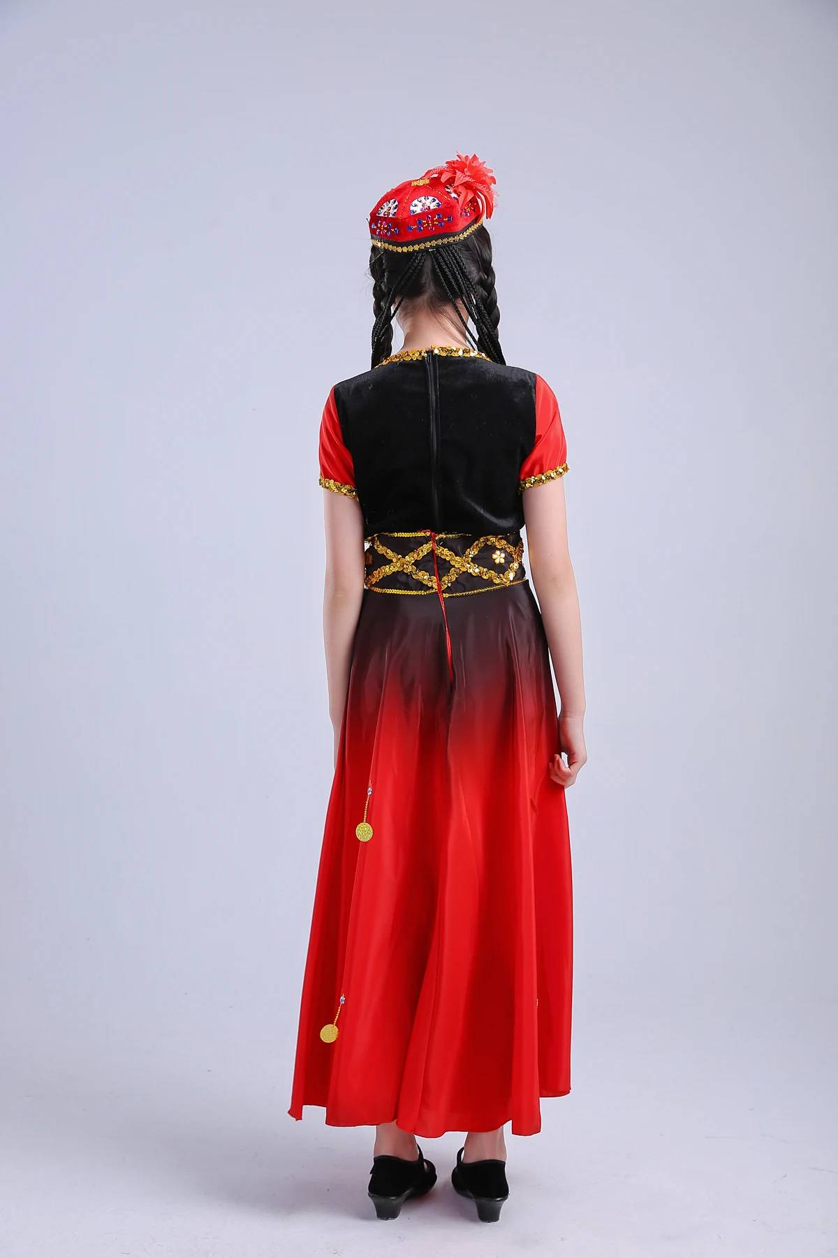

Chinese Folk Dance Clothing Xingjiang Dance Costume National Dance Dress Ancient Chinese Costume