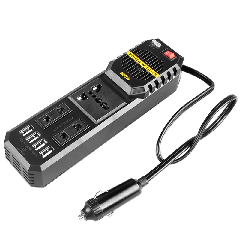 Автомобильный инвертор для сигарет 200 Вт 12 В в 220 преобразователь постоянного