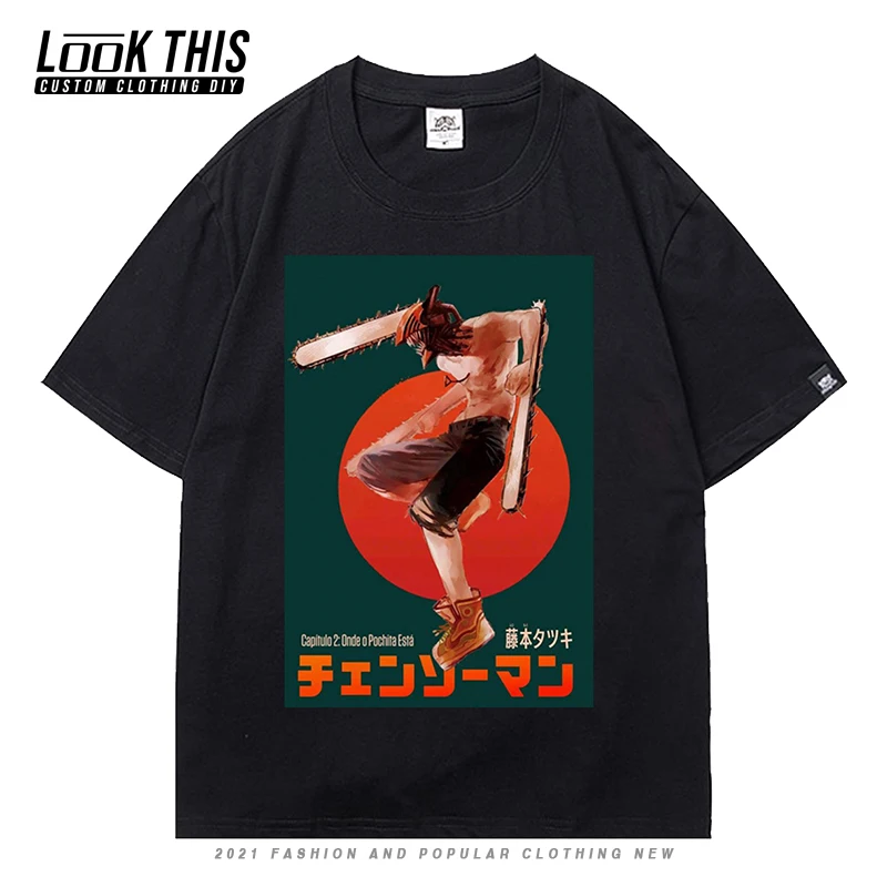 

Chainsaw Man Anime Oversized T-shirt Harajuku Tops Tshirt Soft Mens Boy Short Sleeve Printed Blouse Manga Tee Shirt Clothes