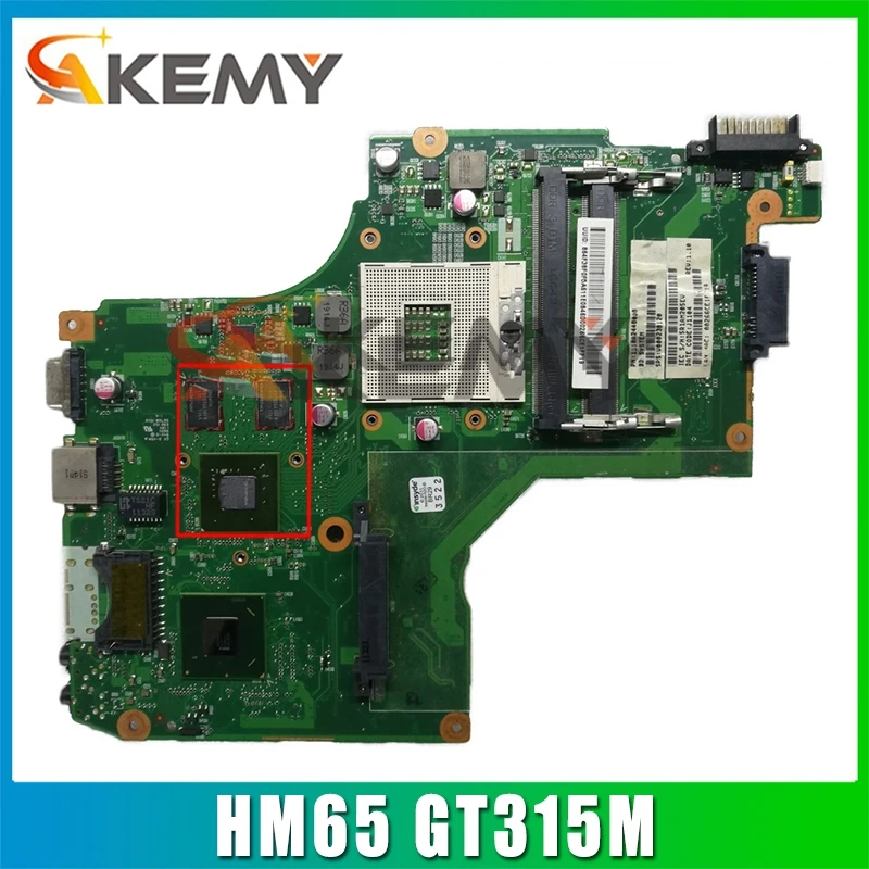 

AKEMY 6050A2448001-MB-A02 CT10RG PN 1310A2448004 SPS V000238080 for toshiba satellite C600 C640 Motherboard HM65 GT315M