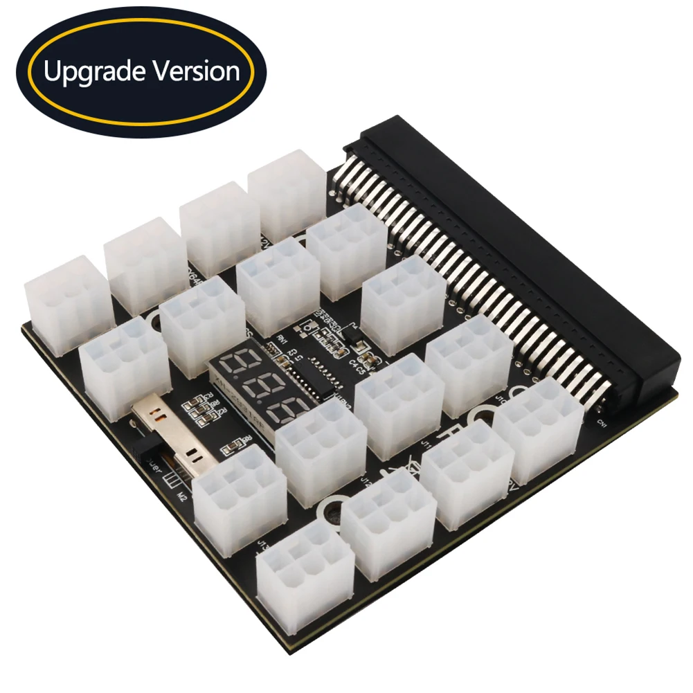 Плата блока питания PCI-E 12x/17x 6Pin преобразователь адаптера 12 В для сервера Ethernet BTC