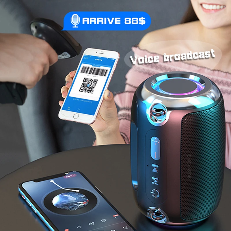 portable bluetooth speaker tws wireless bass column waterproof outdoor speaker support aux tf usb subwoofer stereo loudspeaker free global shipping