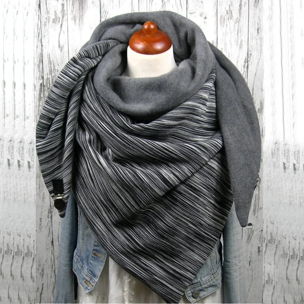 @ Scarves Women Soild Dot Printing Button Soft Wrap Shawls Head Face Neck Gaiter Outdoor Print Scarf Cover |