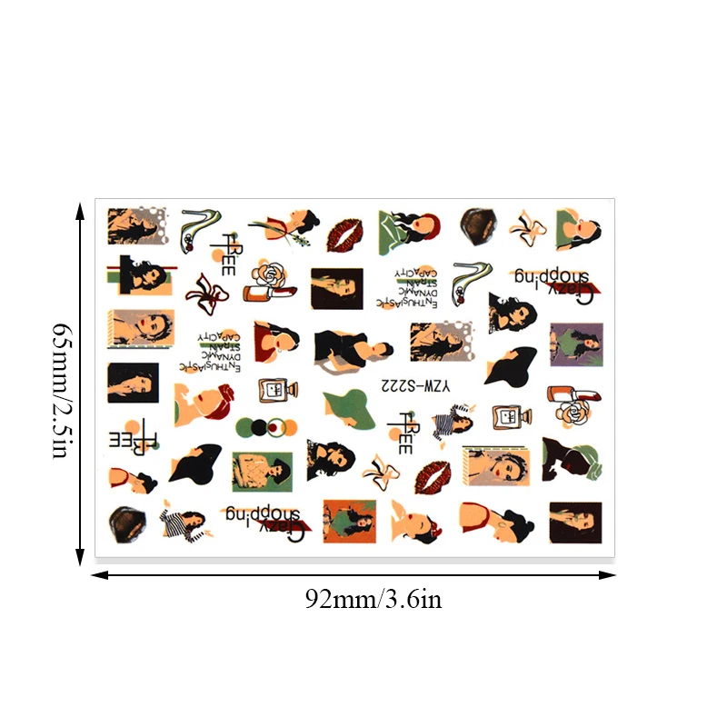 Наклейки для ногтей в виде клубники лимона арбуза тропических листьев|Стикеры и