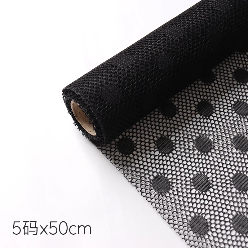 

50cm*5yards Roll Mesh Half Clear Flower Wrapping Paper Gauze Dots Bouquet Packaging Yarns Florist Materials Wedding Hollow Yarn