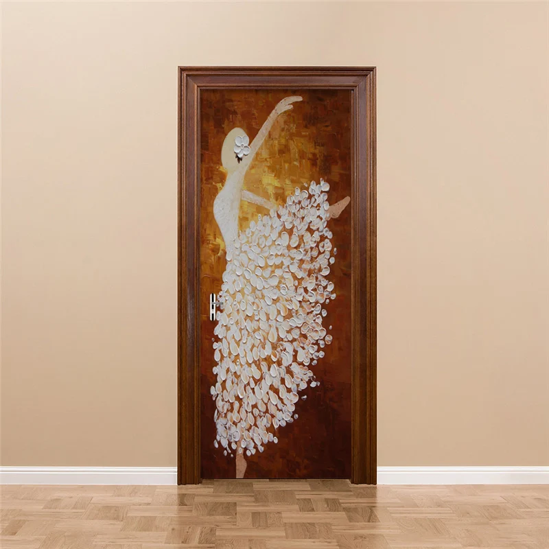 Абстрактные обои танцующая девушка искусство 3D дверная наклейка гостиная
