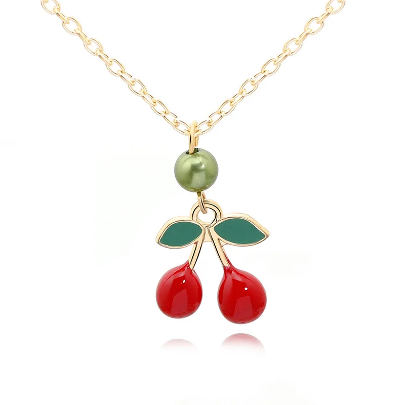 Мультяшная серия фруктов клубника банан ананас вишня кулон ожерелье Любовь