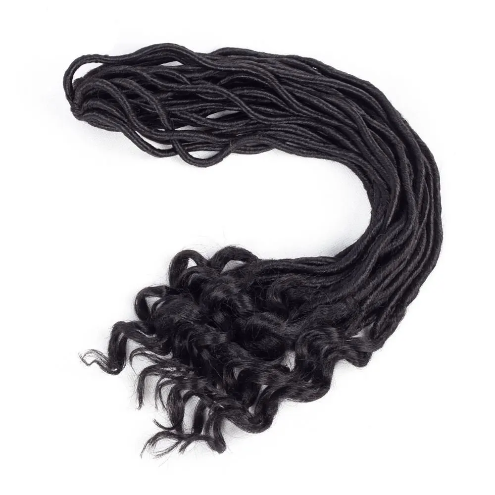 Goddess Locs вязанные крючком волосы искусственные с кудрявыми концами косички