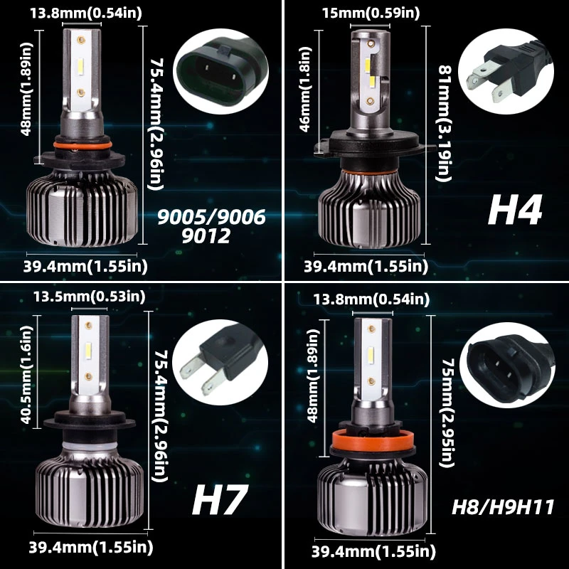Безвентиляторная H4 Светодиодная лампа H1 H7 H11 9005HB3 9006HB4 9012 H27 880 пассивное охлаждение H7 светодиодная фара 120000лм Мини Размер автомобильная светодиодная лампа
