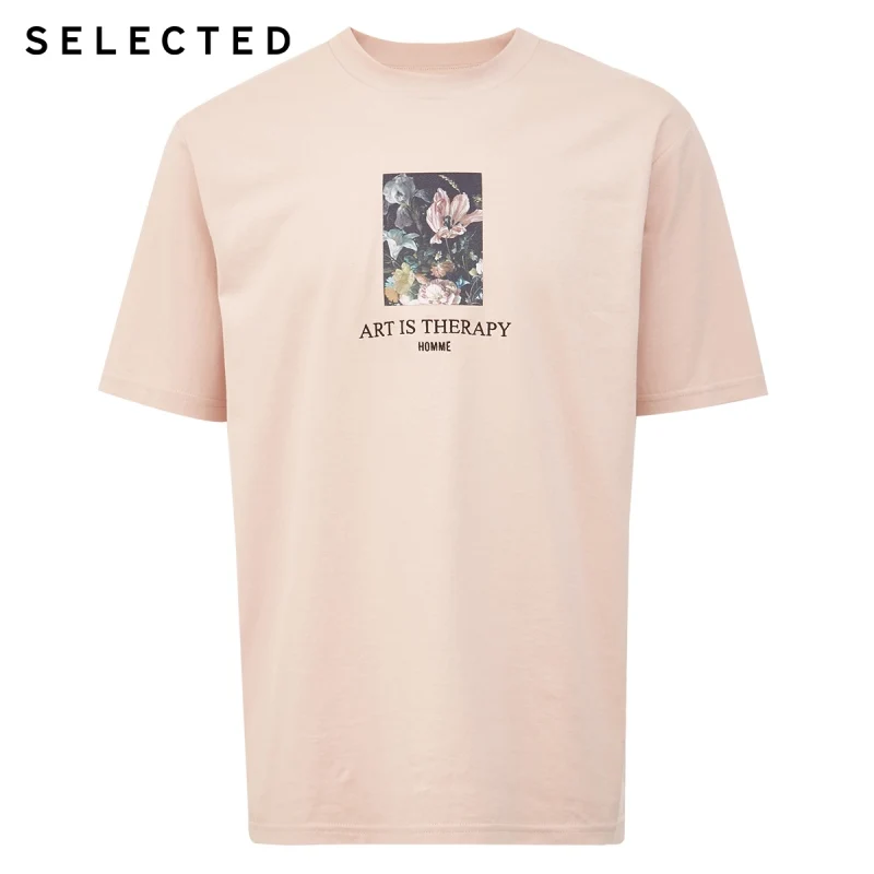 

SELECTED Men's Summer 100% Cotton Printed Letter Embroidery T-shirt |420201648