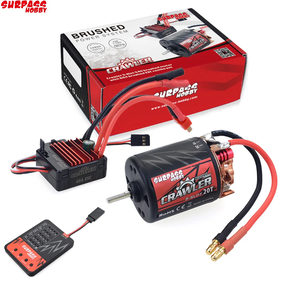 Двигатель матовый SURPASS Hobby 540 11T/13T/16T/ 20T с 5 слотами + 60A ESC светодиодная программная