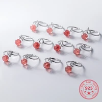original design 12 constellations 925 sterling silver fashion strawberry crystal zircon womens open rings gorgeous jewelry