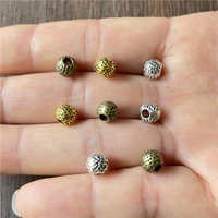 junkang 30pcs 6mm alloy colorful cute mini pitted spacer beads diy bracelet necklace jewelry connector making
