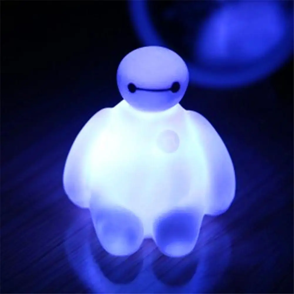 Мультяшный Ночной светильник переключатель Baymax светодиодная лампа портативный