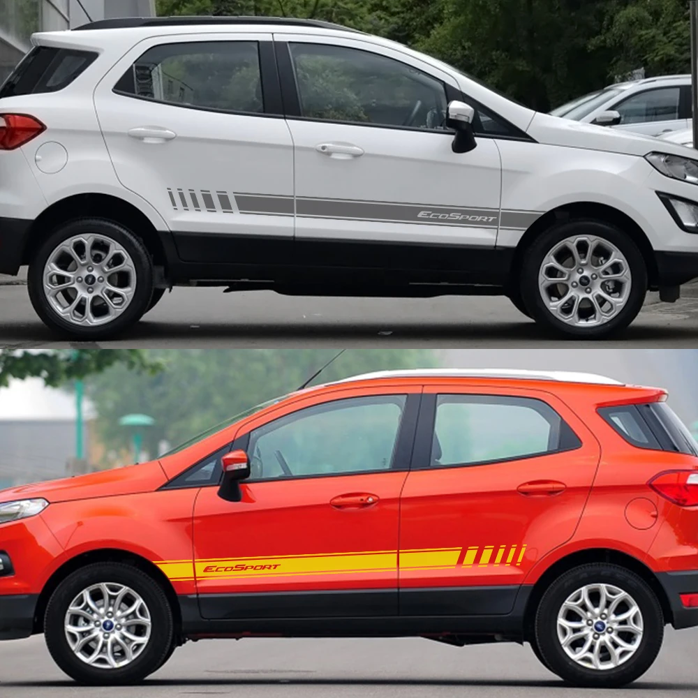 2 шт. двери автомобиля сбоку полосатые наклейки для Ford Ecosport Водонепроницаемый
