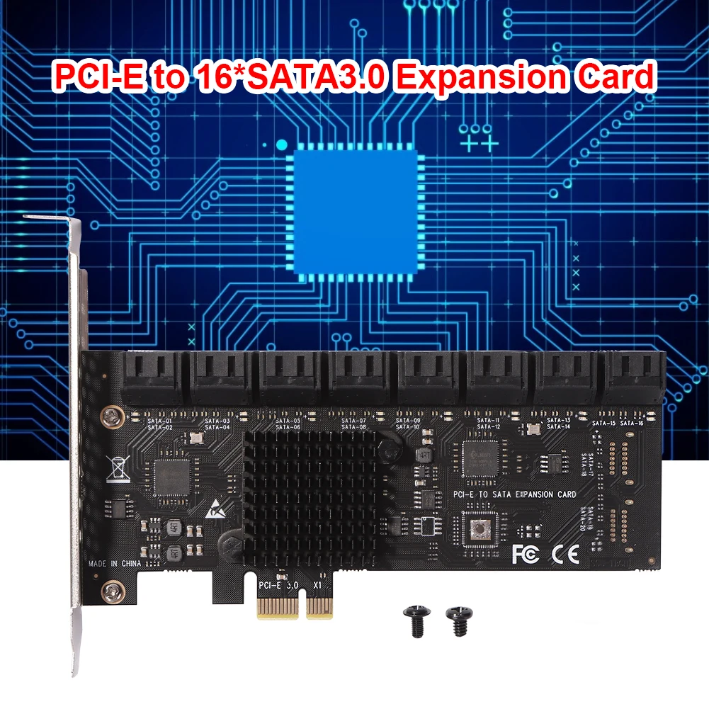 

SA3112J PCIE Adapter 16 Port PCI-Express X1 to SATA 3.0 Controller Expansion Card 6Gbps Full Speed for Desktop PC Replacement