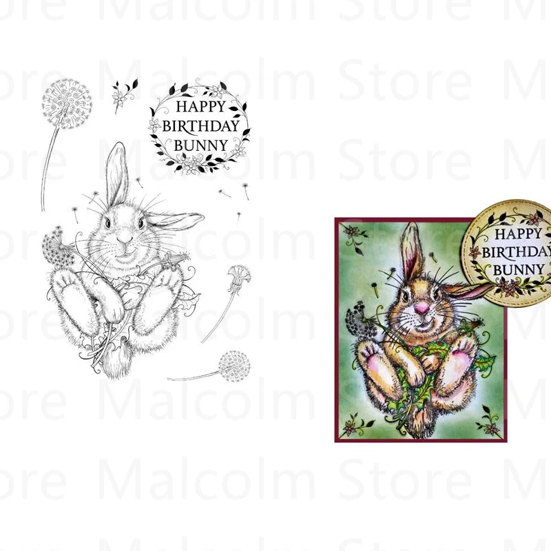 

Rabbit English Stamps For DIY Scrapbooking Card Album Photo Making DIY Crafts Stencil 2021 No Cutting Dies