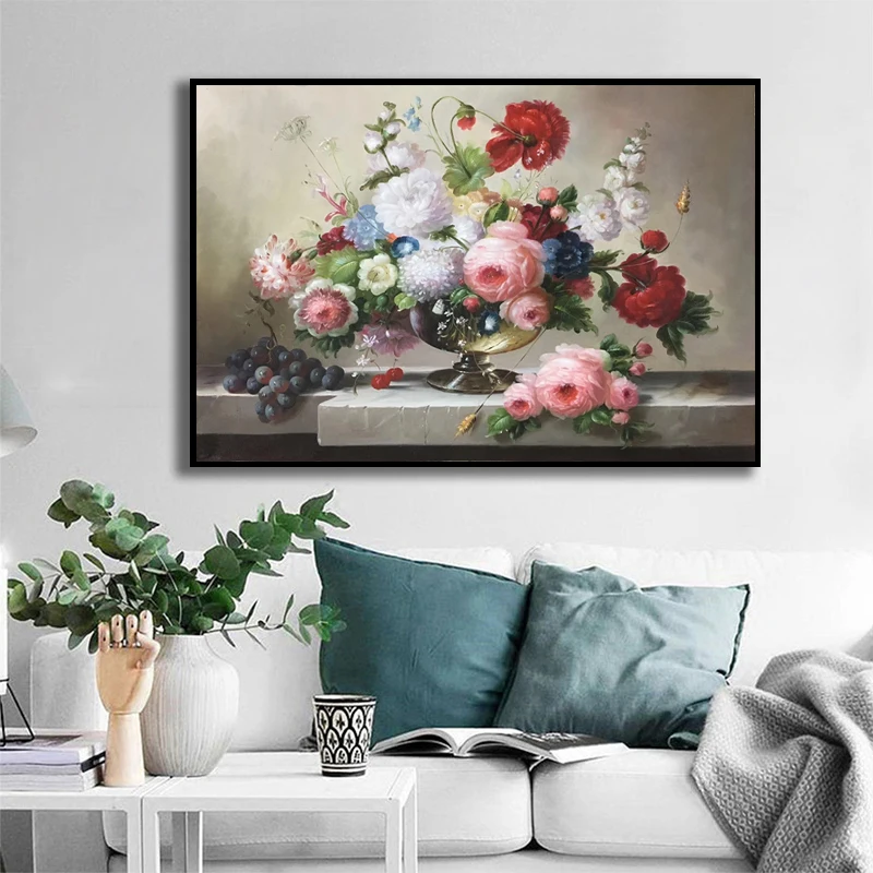 100% ручная роспись пеонис растения бонсай художественная живопись на холсте