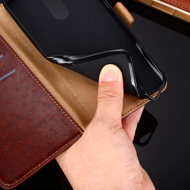 Flip Case For Redmi Note 9 9T Magnetic On 9A 9C Cover retro Coque Stand Holder Animal texture Ostrich PU Leather | Мобильные